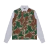 Cămășă din poplin cu dungi și imprimeu camuflaj Burst Cămășă din poplin cu dungi și imprimeu camuflaj Burst