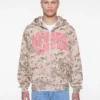 Hanorac cu glugă și fermoar Camo
