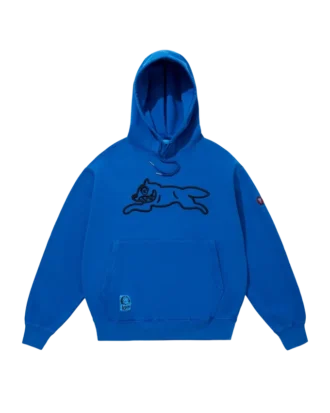 Hanorac cu glugă vopsit în culori intense, cu logo-ul Running Dog