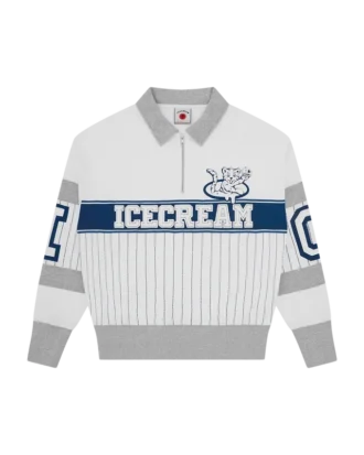 Hanorac cu guler și fermoar pe un sfert, model Ic cubs
