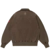 Hanorac cu logo brodat și fermoar pe jumătate