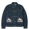 Jachetă din denim cu imprimeu și broderie Seagull
