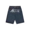 Șorturi din denim pentru femei cu model houndstooth și Running Dog alergând Șorturi din denim pentru femei cu model houndstooth și Running Dog alergând