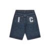 Șorturi din denim pentru femei cu model houndstooth și Running Dog alergând Șorturi din denim pentru femei cu model houndstooth și Running Dog alergând