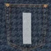 Șorturi din denim pentru femei cu model houndstooth și Running Dog alergând Șorturi din denim pentru femei cu model houndstooth și Running Dog alergând