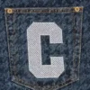 Șorturi din denim pentru femei cu model houndstooth și Running Dog alergând Șorturi din denim pentru femei cu model houndstooth și Running Dog alergând