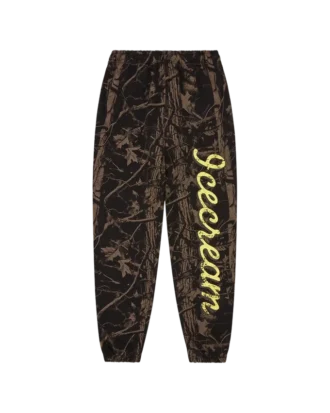 Pantaloni de trening cu imprimeu camuflaj arbori