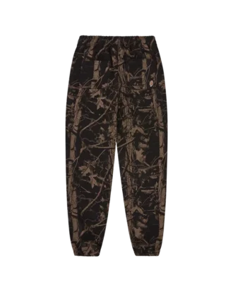 Pantaloni de trening cu imprimeu camuflaj arbori
