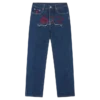 Pantaloni din denim cu câine alergând din cristale