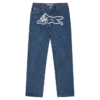 Pantaloni din denim cu două buzunare și câine alergând