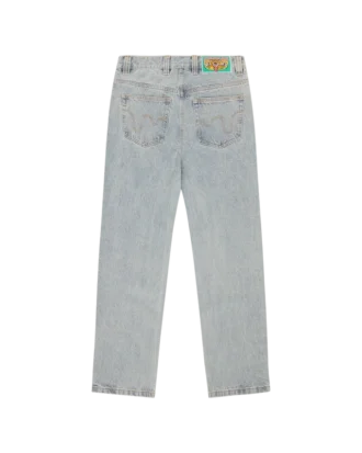 Pantaloni din denim cu două buzunare și câine alergând
