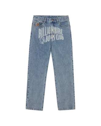 Pantaloni din denim cu logo Arch Logo decolorat