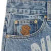 Pantaloni din denim cu logo Arch Logo decolorat
