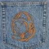 Pantaloni din denim cu logo Arch Logo decolorat