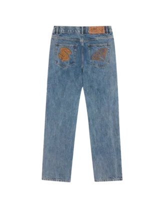 Pantaloni din denim cu margini selvedge Diamonds & Dollars