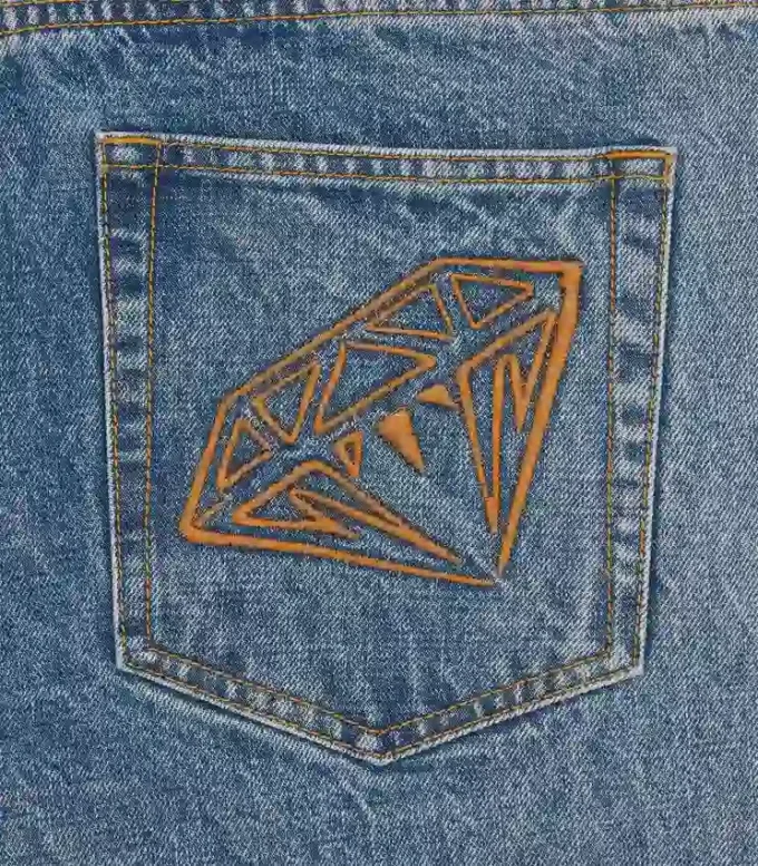 Pantaloni din denim cu margini selvedge Diamonds & Dollars