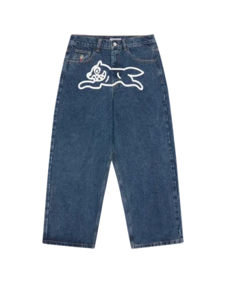 Pantaloni din denim Running Dog cu trei buzunare