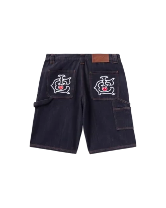 Pantaloni scurți de carpenter din denim Selvedge Running Dog