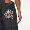 Pantaloni scurți de carpenter din denim Selvedge Running Dog Pantaloni scurți de carpenter din denim Selvedge Running Dog