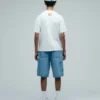 Pantaloni scurți de pictor din denim