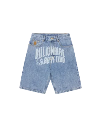 Pantaloni scurți din denim cu logo Arch Logo decolorat