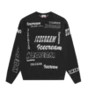 Pulover de tricot cu guler rotund și imprimeu cu logo-uri multiple