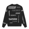 Pulover de tricot cu guler rotund și imprimeu cu logo-uri multiple