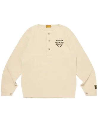 Tricou cu mâneci lungi și guler Henley