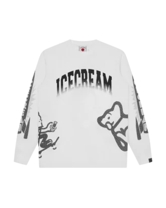Tricou cu mâneci lungi și logo-uri multiple în tonuri de gri