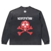 Tricou din bumbac cu mâneci lungi, cu aspect uzat, ICECREAM